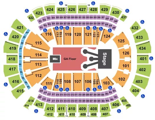 TOYOTA CENTER TX ROD WAVE Seating Map Seating Chart