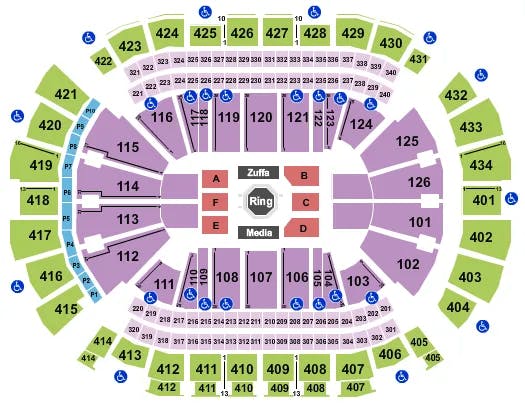TOYOTA CENTER TX UFC Seating Map Seating Chart