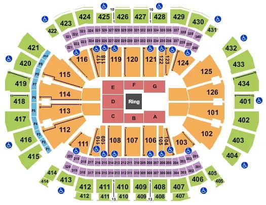 TOYOTA CENTER TX WWE 2 Seating Map Seating Chart