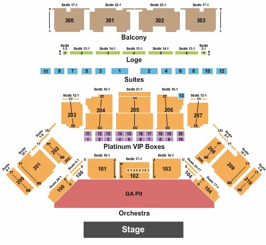  ENDSTAGE GA PIT 3 Seating Map Seating Chart