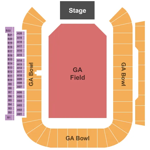  GA FIELD GA BOWL Seating Map Seating Chart