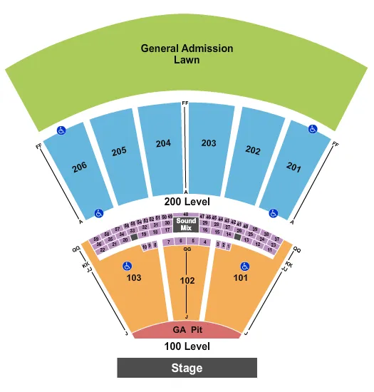 ENDSTAGE SMALL PIT Seating Map Seating Chart