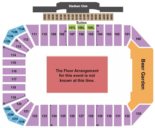 TOYOTA STADIUM FRISCO GENERIC FLOOR Seating Map Seating Chart