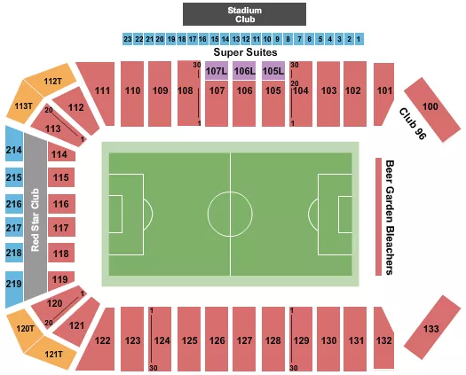 TOYOTA STADIUM FRISCO SOCCER Seating Map Seating Chart