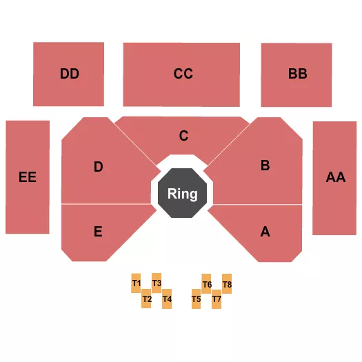 TREASURE ISLAND EVENT CENTER MN WRESTLING Seating Map Seating Chart