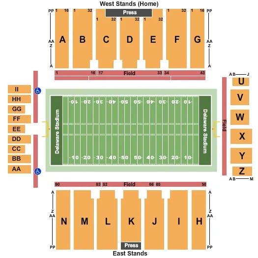  FOOTBALL 2 Seating Map Seating Chart