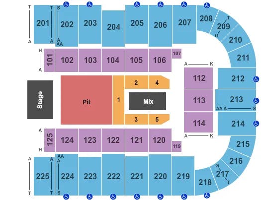  MEGADETH Seating Map Seating Chart