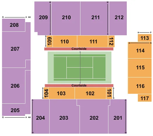  TENNIS Seating Map Seating Chart