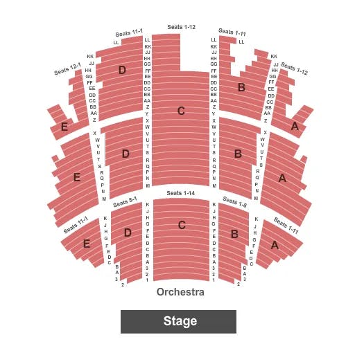  ENDSTAGE NO BALCONY Seating Map Seating Chart