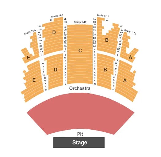  ENDSTAGE PIT NO BALC Seating Map Seating Chart