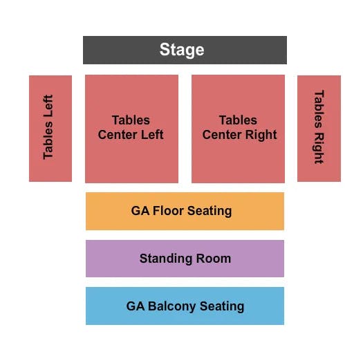  ENDSTAGE TABLES GA FLOOR BALC Seating Map Seating Chart