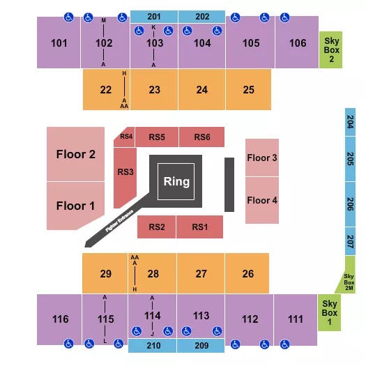 EVENT CENTER AT TURNING STONE RESORT CASINO BOXING Seating Map Seating Chart