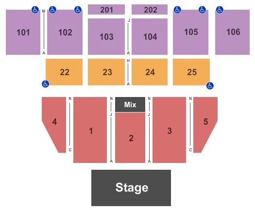 EVENT CENTER AT TURNING STONE RESORT CASINO CONCERT 2 Seating Map Seating Chart