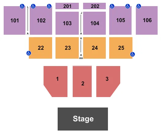 EVENT CENTER AT TURNING STONE RESORT CASINO CONCERT 3 Seating Map Seating Chart