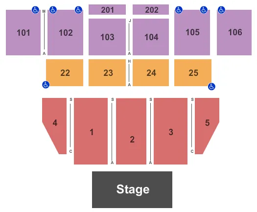 EVENT CENTER AT TURNING STONE RESORT CASINO CENTER CONCERT Seating Map Seating Chart