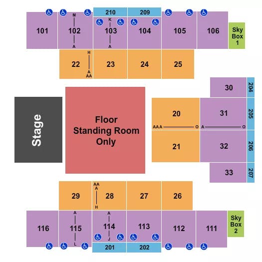 EVENT CENTER AT TURNING STONE RESORT CASINO X AMBASSADORS Seating Map Seating Chart