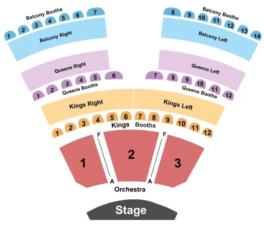 THE SHOWROOM AT TURNING STONE RESORT CASINO ENDSTAGE 3 Seating Map Seating Chart