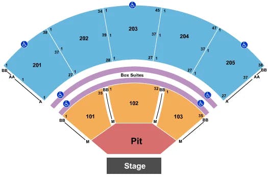 MERCEDES BENZ AMPHITHEATER DIERKS BENTLEY Seating Map Seating Chart