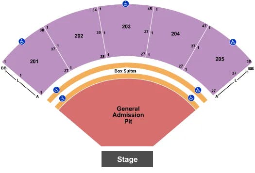 MERCEDES BENZ AMPHITHEATER ENDSTAGE GA PIT Seating Map Seating Chart