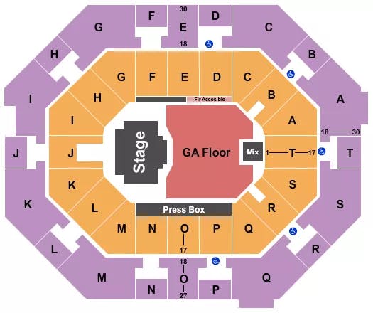  BILLY STRINGS Seating Map Seating Chart