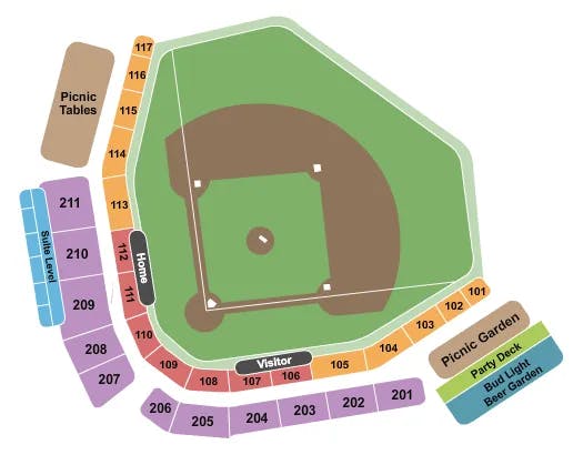  BASEBALL Seating Map Seating Chart