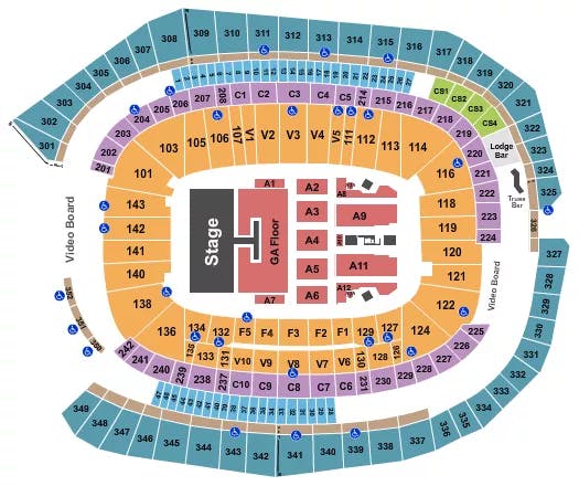  KENNY CHESNEY Seating Map Seating Chart