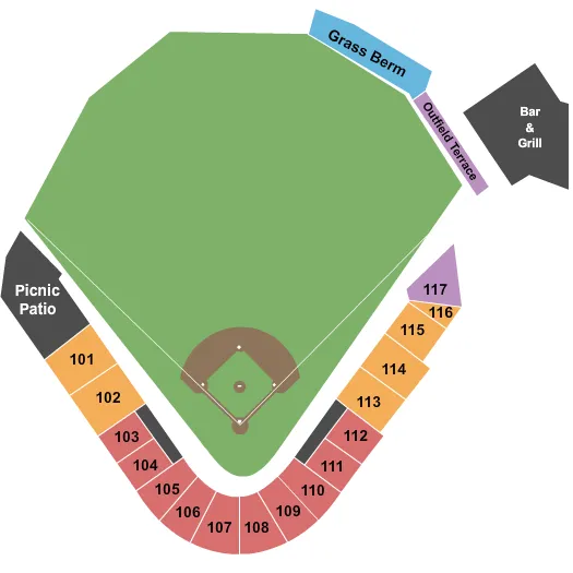 US STEEL YARD BASEBALL Seating Map Seating Chart