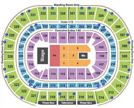  ENDSTAGE GA PIT Seating Map Seating Chart