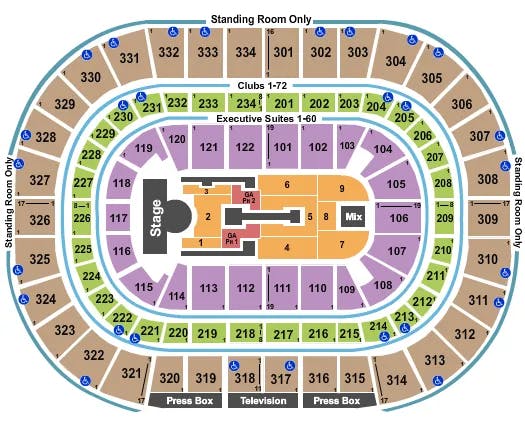  MADONNA 2 Seating Map Seating Chart