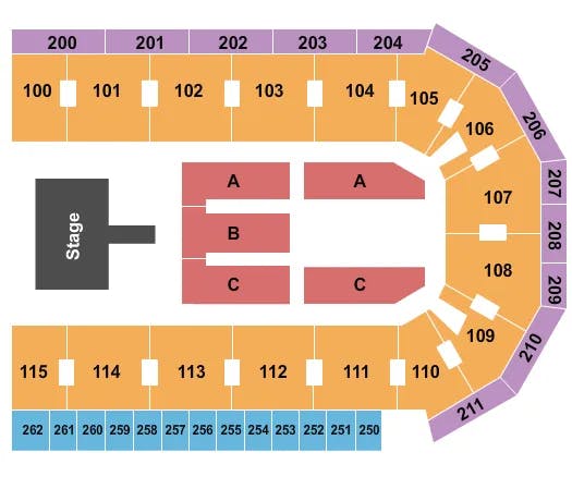 END STAGE NO PIT Seating Map Seating Chart