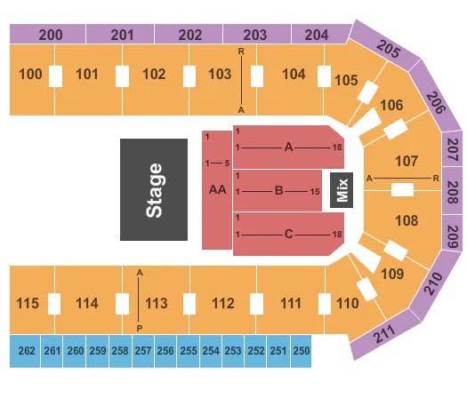  MIDSTAGE CONCERT Seating Map Seating Chart