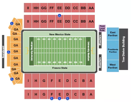  2022 NEW MEXICO BOWL Seating Map Seating Chart