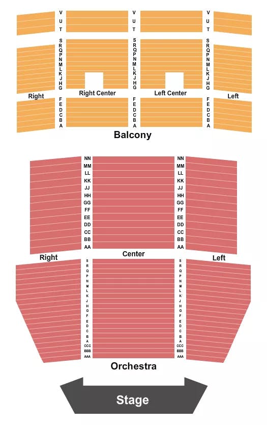 UPTOWN THEATER KC ENDSTAGE 2 Seating Map Seating Chart