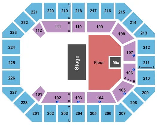  JUSTIN MOORE Seating Map Seating Chart