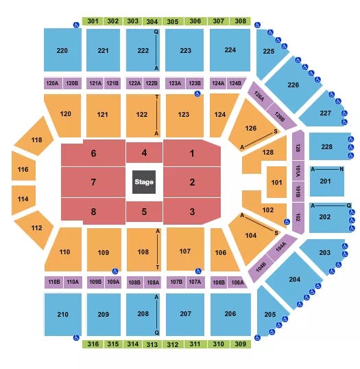  CENTER STAGE 1 Seating Map Seating Chart