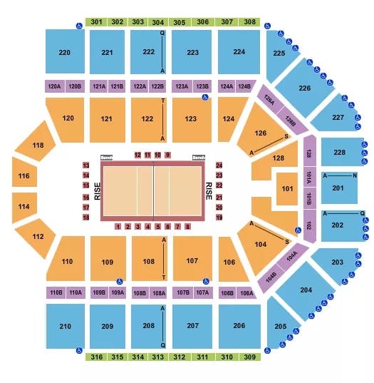  VOLLEYBALL Seating Map Seating Chart