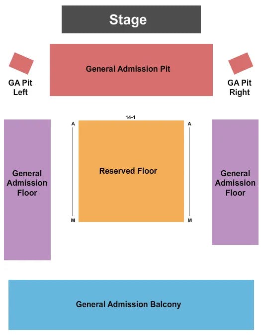  ENDSTAGE GA Seating Map Seating Chart