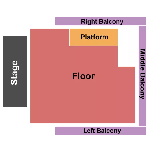 VARSITY THEATER MN RESERVED FLOOR W PLATFORM Seating Map Seating Chart
