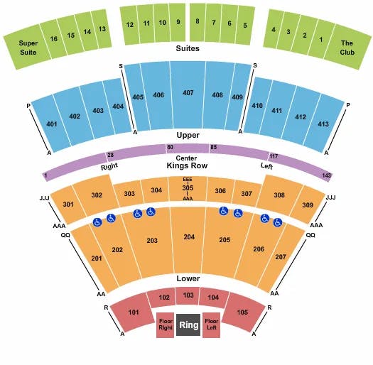  BOXING Seating Map Seating Chart