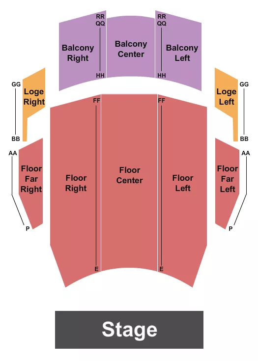VETERANS MEMORIAL CIVIC CONVENTION CENTER ENDSTAGE Seating Map Seating Chart
