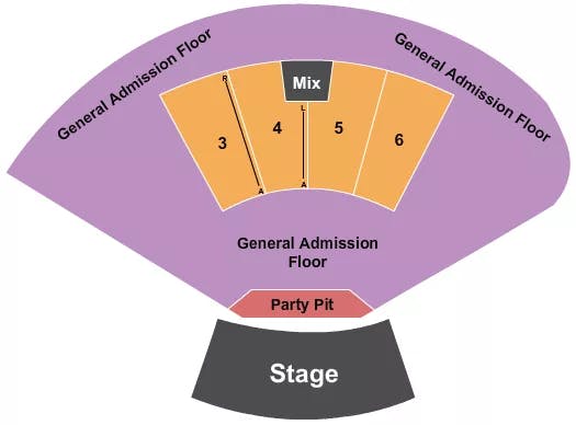  ENDSTAGE GA PARTY PIT Seating Map Seating Chart
