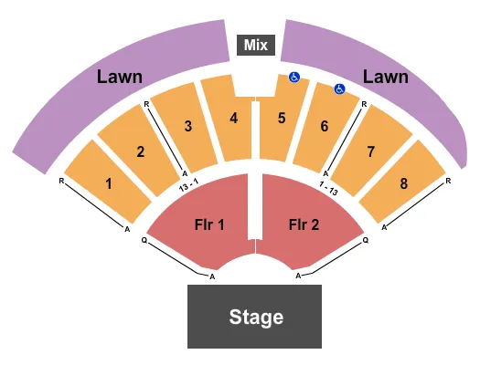  ENDSTAGE WITH LAWN Seating Map Seating Chart