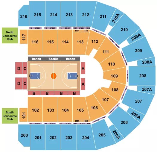  BASKETBALL MVC Seating Map Seating Chart