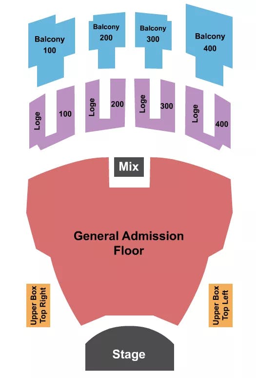  ENDSTAGE GA FLOOR WITH LOGE Seating Map Seating Chart