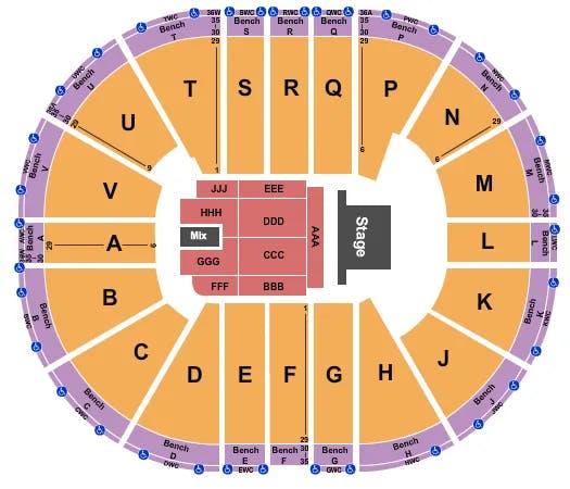  BRYAN ADAMS Seating Map Seating Chart