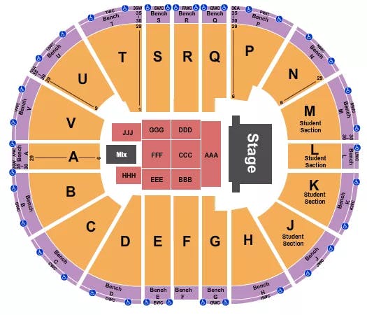  ENDSTAGE 8 Seating Map Seating Chart