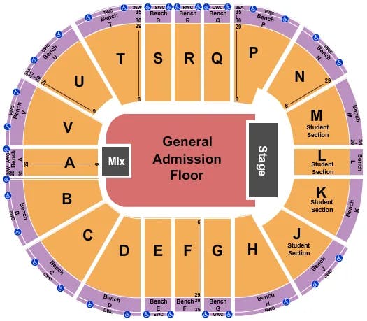  ENDSTAGE GA FLOOR Seating Map Seating Chart