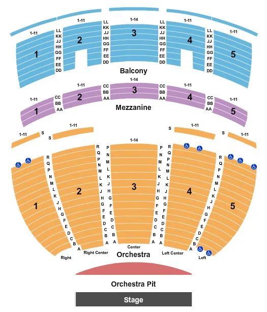 VIRGINIA THEATRE IL ENDSTAGE Seating Map Seating Chart