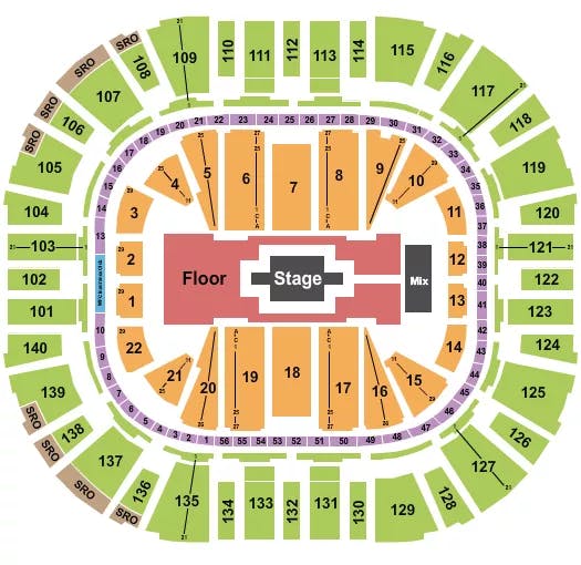  ZACH BRYAN Seating Map Seating Chart