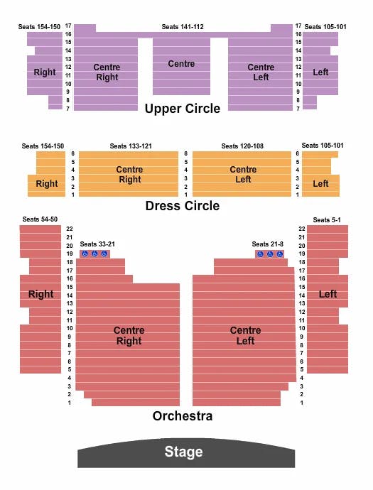 VOGUE THEATRE BC ENDSTAGE Seating Map Seating Chart